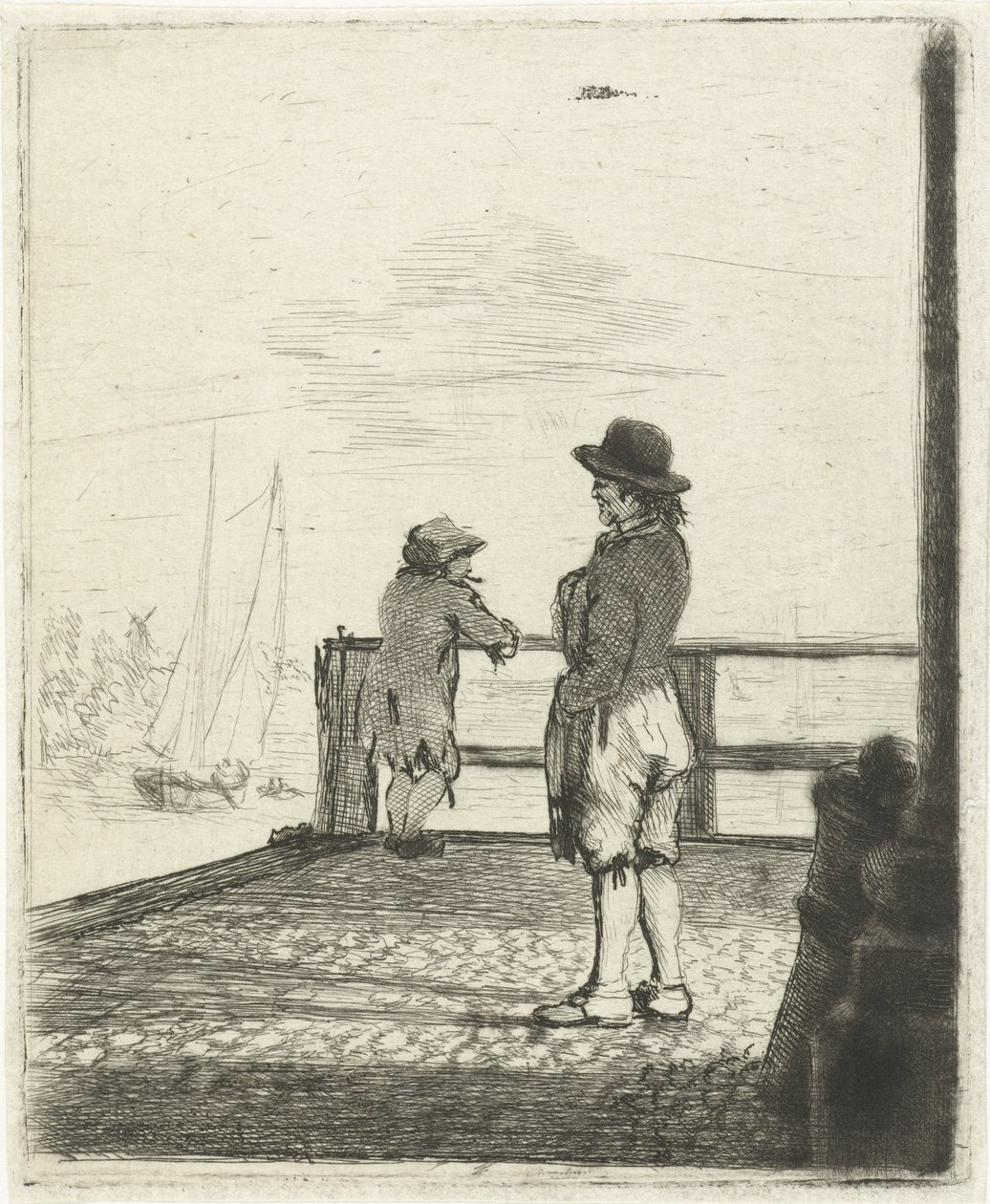Limanda bekleyen iki denizci by Louis Bernard Coclers