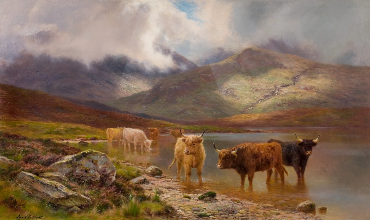 Yayla Sığırı (tuval üzerine yağlı boya) by Louis Bosworth Hurt
