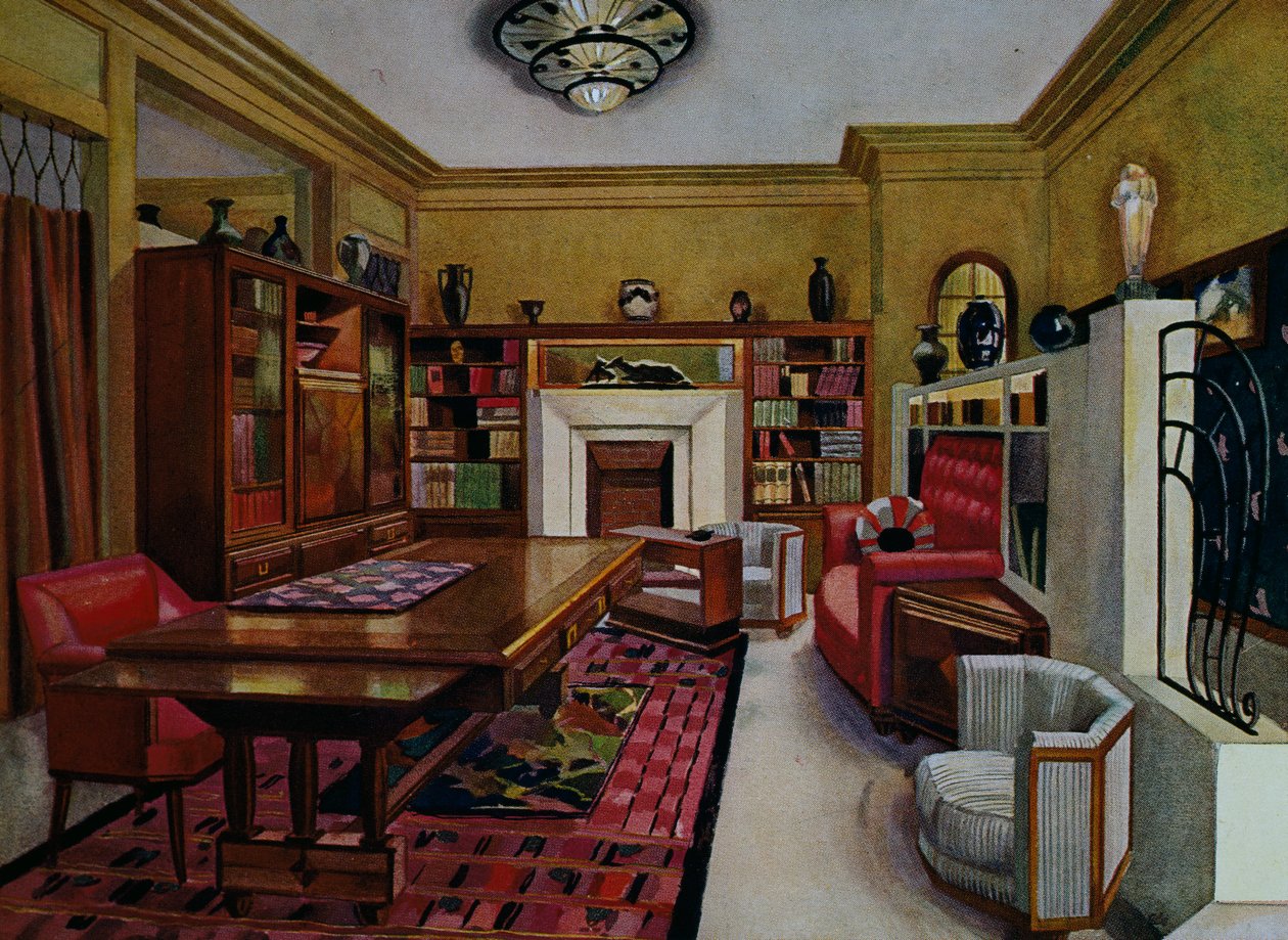 Çalışma odası Leon Bouchet (1880-1940), Le Confotable için suluboya Libis, Fransa, 20. yüzyıl by Louis Bouchet