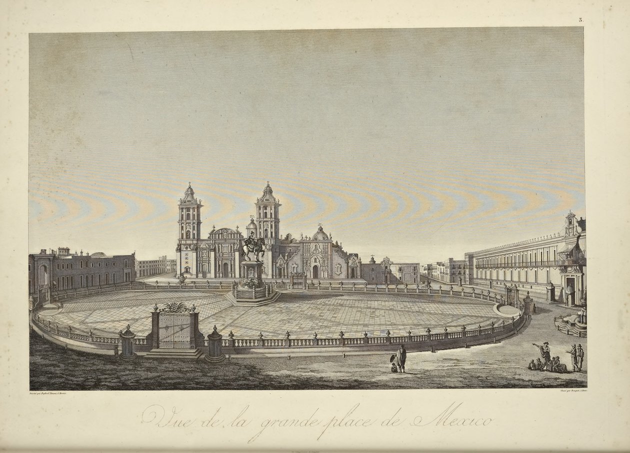 Ana meydanın görünümü, Mexico City, Alexander von Humboldt ve Aime Bonpland tarafından 