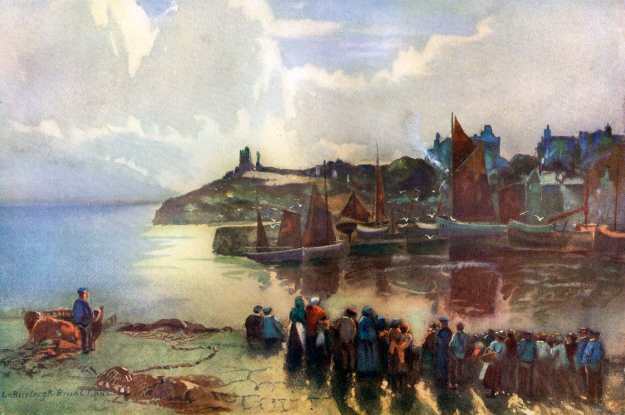 Tenby Kalesi ve limanı, Pembrokeshire, Galler, 1924-1926 by Louis Burleigh Bruhl