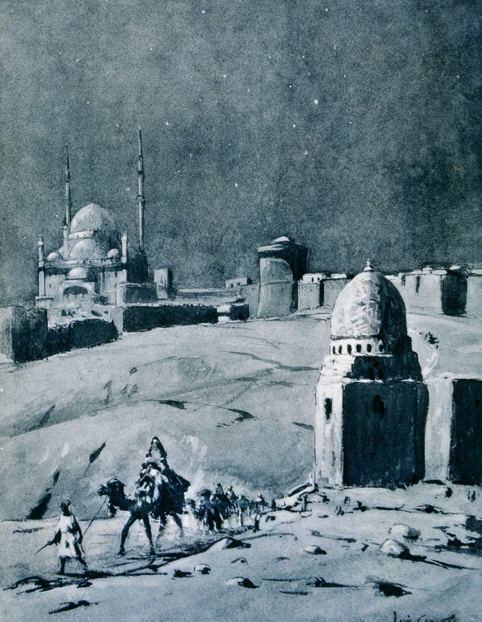 Mehtap altında Muhammed Ali Camii, Kahire, Mısır, 1928 by Louis Cabanes