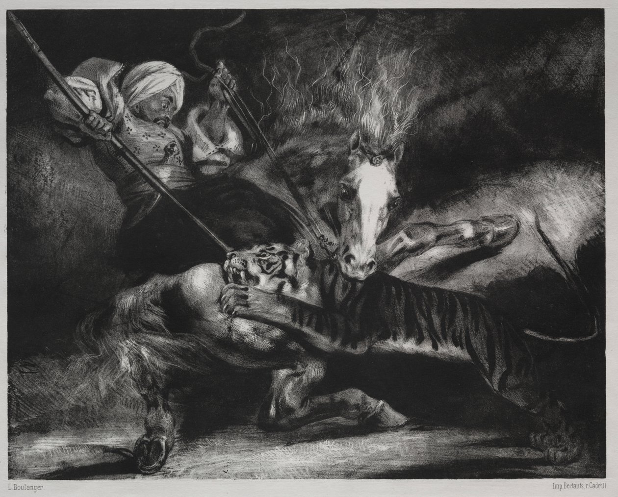 Bir Kaplanın Saldırısı by Louis Candide Boulanger