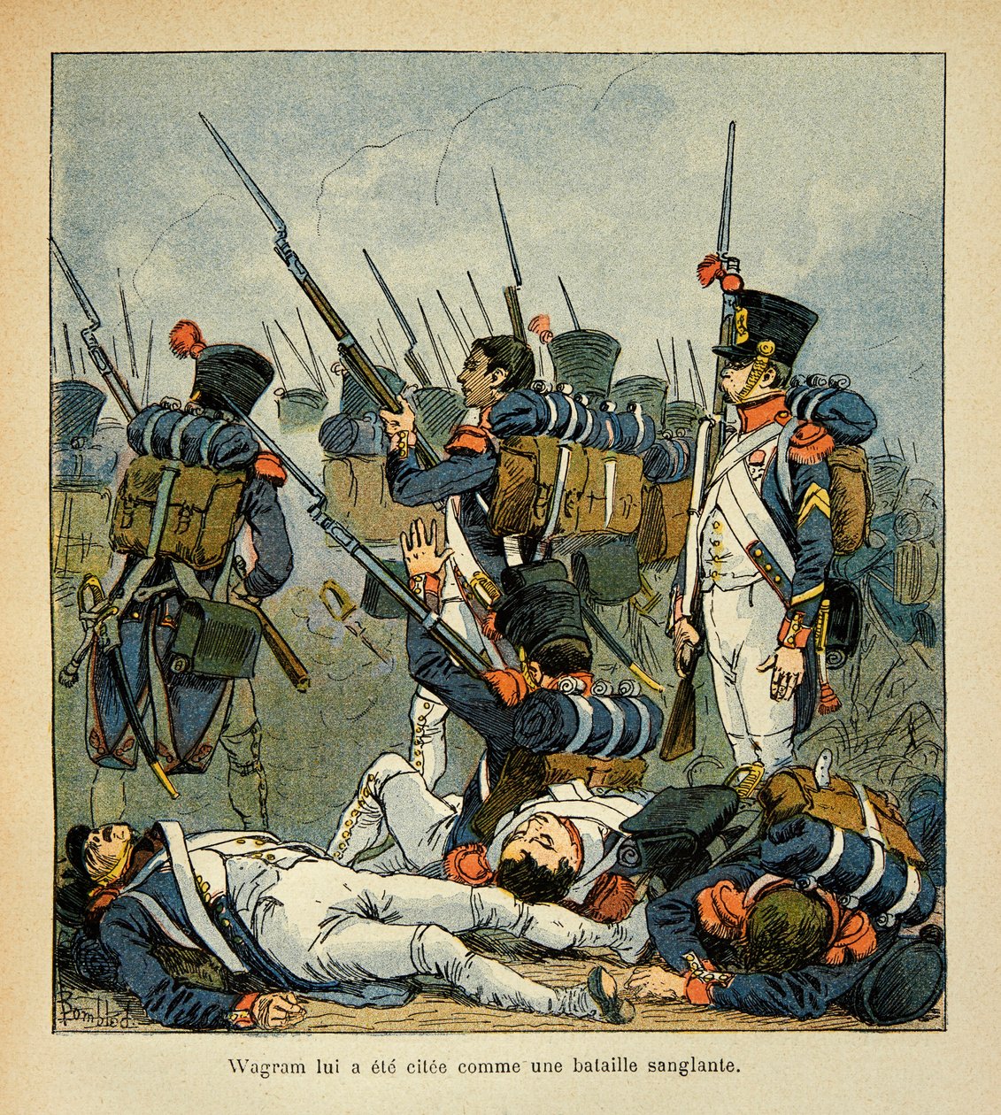 Kont Emmanuel de Las Cases (1766-1842): Grognards at the Wagram Savaşı, Özel Koleksiyon by Louis Charles Bombled