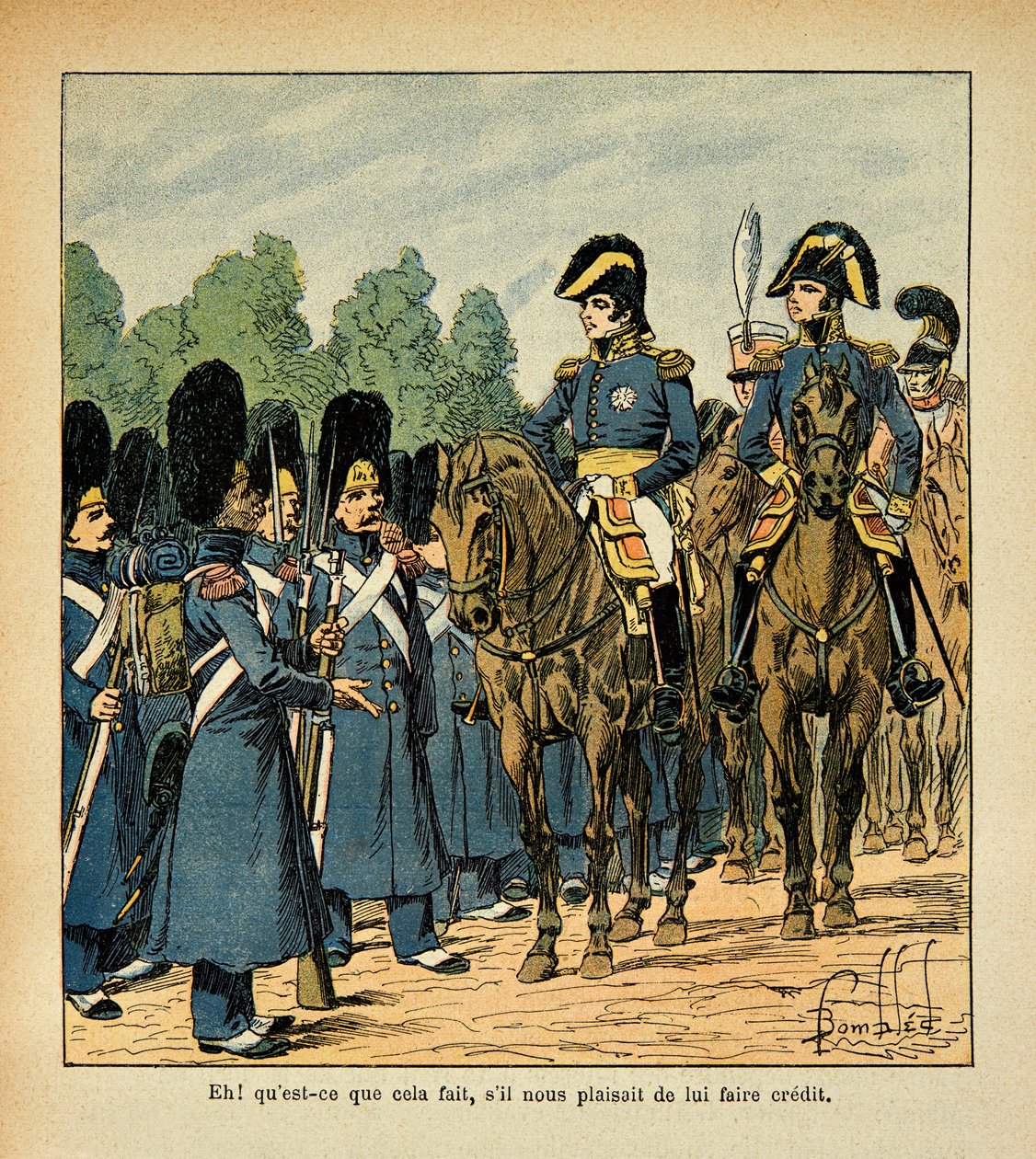 Illustration by Bombled Louis (1862-1927) from the book “The Memorial of Saint Helene” by Count Emmanuel de Las Cases (1766-1842): A grumpy calls an officer, Private Collection by Louis Charles Bombled