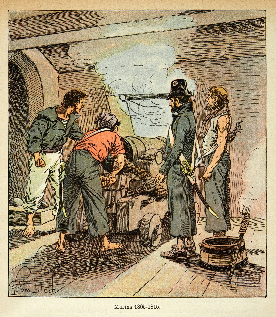 Illustration by Bombled Louis (1862-1927) from the book “The Memorial of Saint Helene” by Count Emmanuel de Las Cases (1766-1842): French Mariners between 1805 and 1815, Private Collection by Louis Charles Bombled