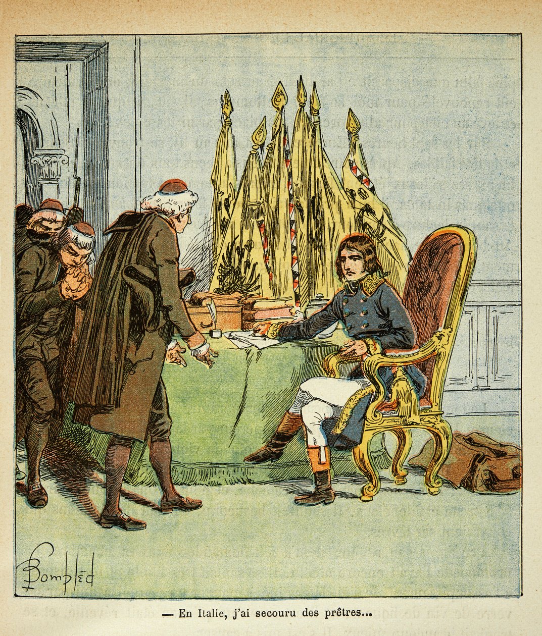 Myndskreyting eftir Bombled Louis (1862-1927) úr bókinni „The Memorial of Saint Helene“ eftir Emmanuel de Las Cases greifa (1766-1842): Austurrískir drekar lögun, einkasafn by Louis Charles Bombled
