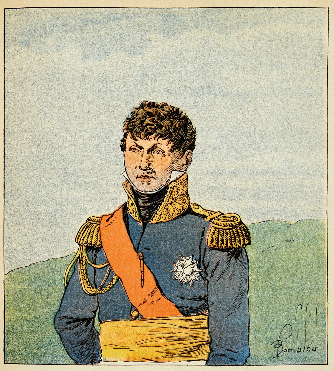 Illustration of Bombled Louis (1862-1927) from the book “The Memorial of Saint Helene” by Count Emmanuel de Las Cases (1766-1842): Portrait of Marechal Victor (Claude Victor Perrin by Louis Charles Bombled