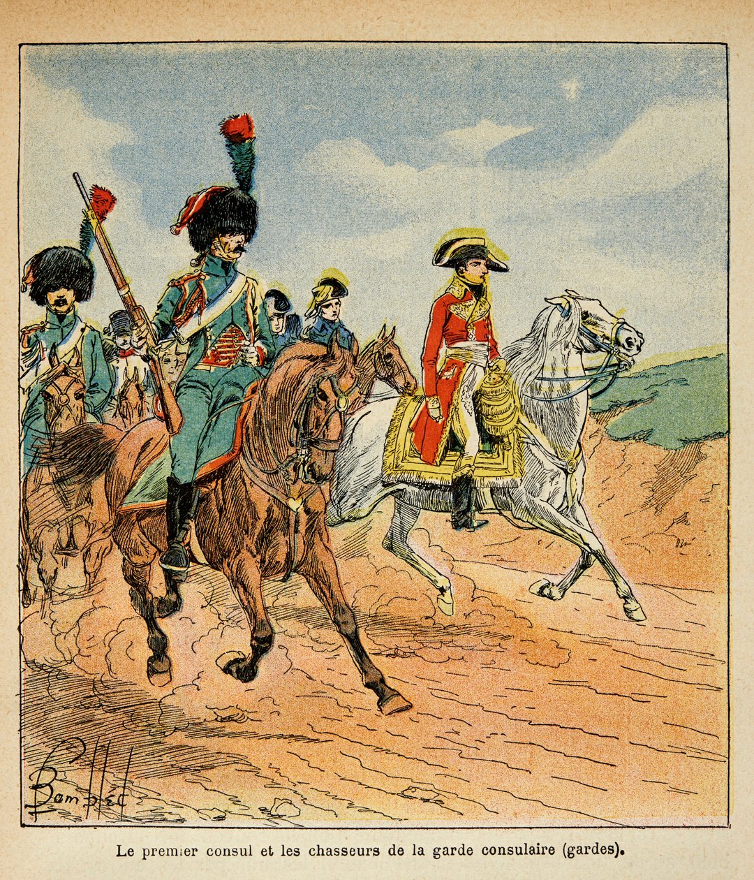Kont Emmanuel de Las Cases (1766-1842): İlk Konsolos ve Konsolosluk Muhafızlarının Avcıları, Özel Koleksiyon by Louis Charles Bombled