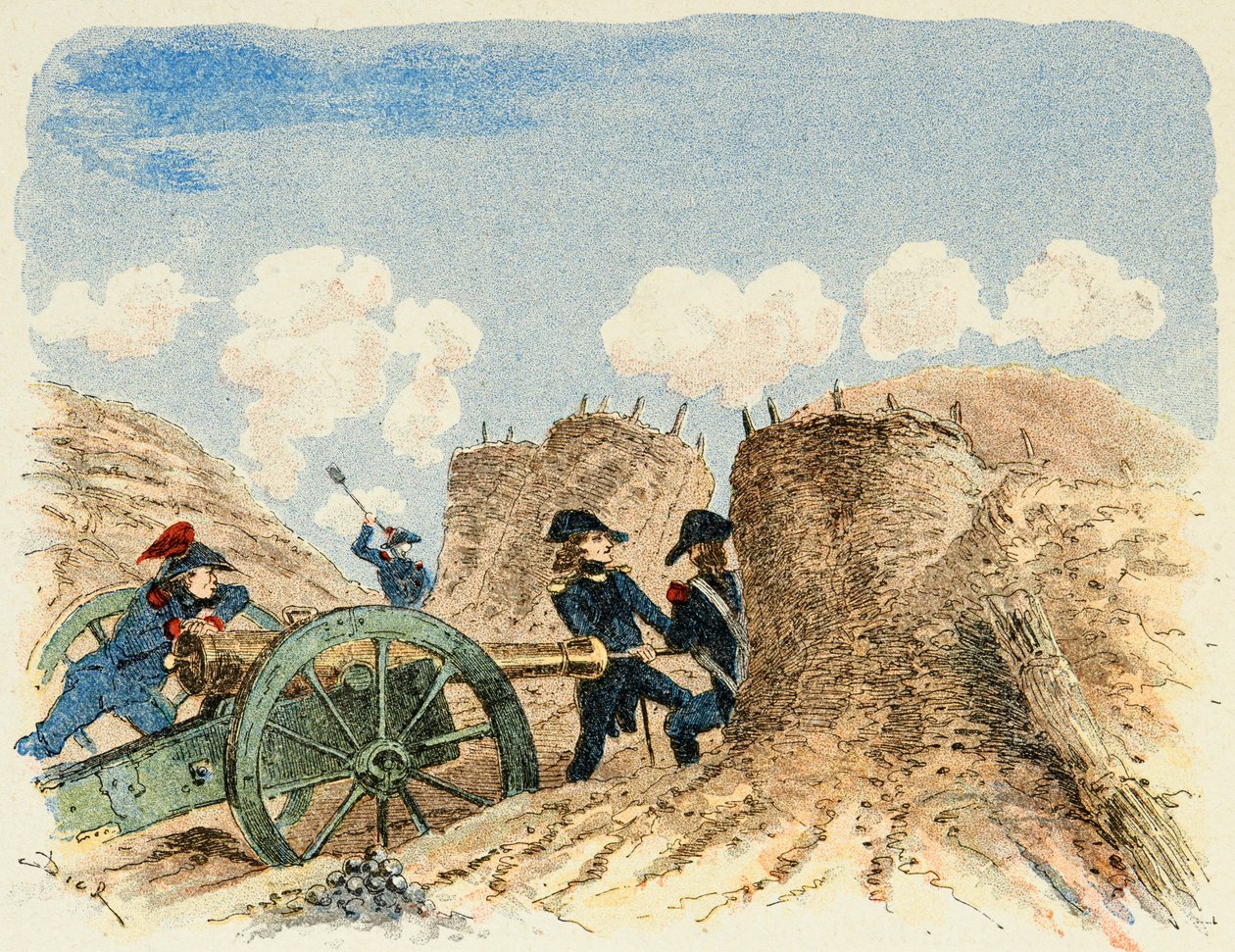 Illustration taken from the book “Les heros du Siecle””, anecdotal recits by Dick de Lonlay and illustrated by Louis Bombled (1862-1927) by Louis Charles Bombled