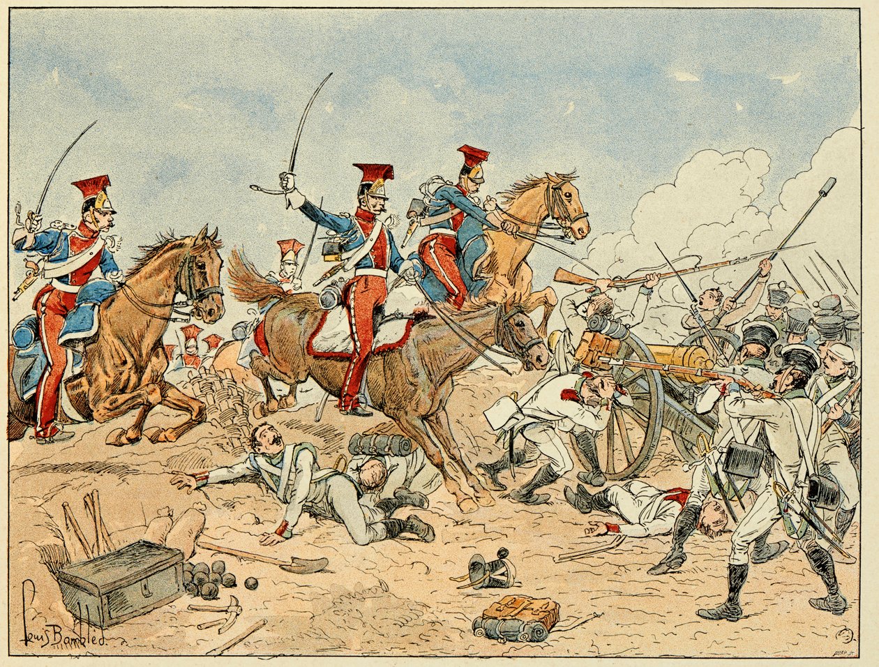 Illustration taken from the book “The Heros of the Siecle”, anecdotal recits by Dick de Lonlay and illustrated by Louis Bombled (1862-1927) by Louis Charles Bombled