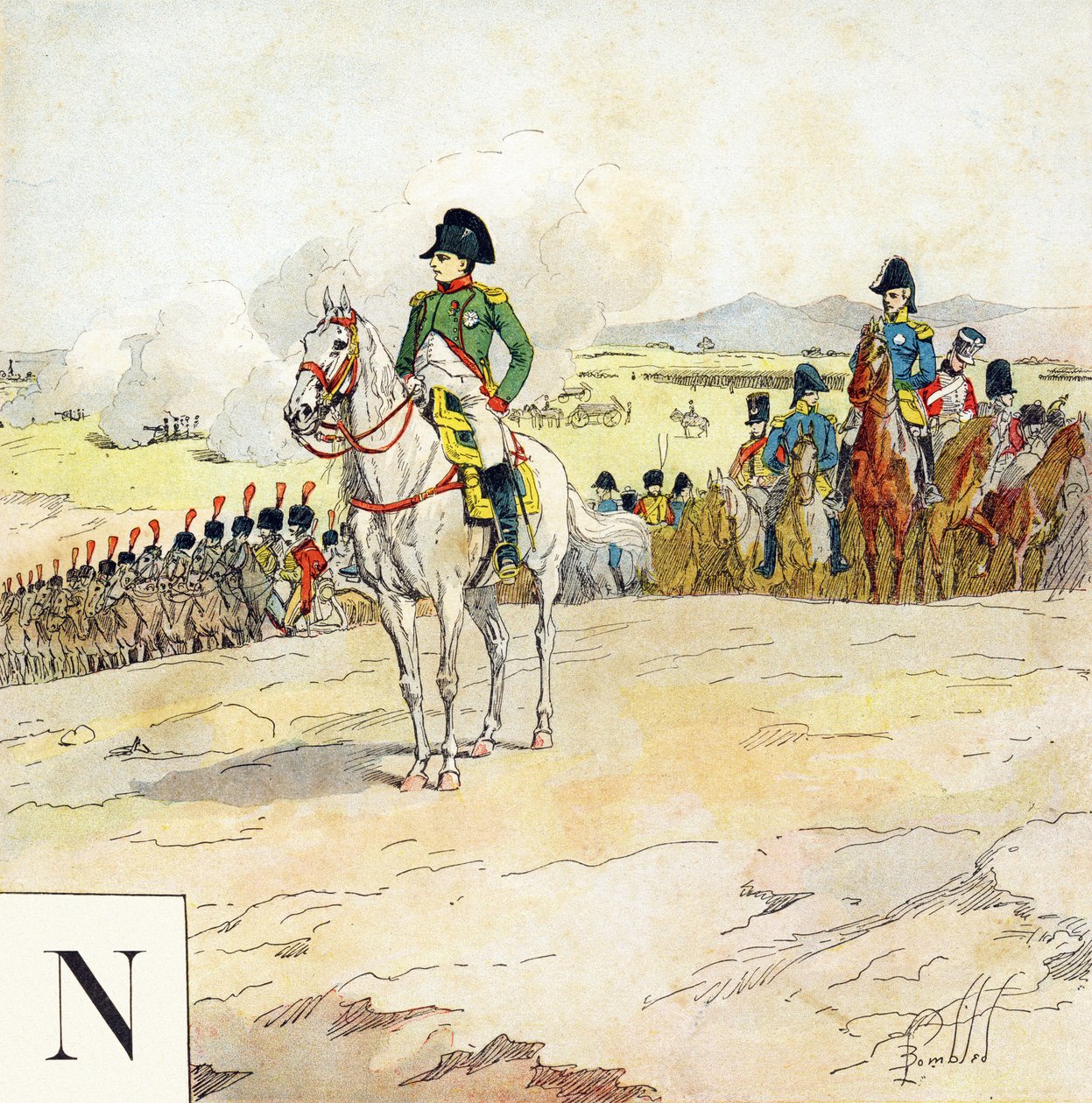 N Harfi: Napolyon, "Je serai soldat”( Asker olacağım) - Askeri alfabe by Louis Charles Bombled