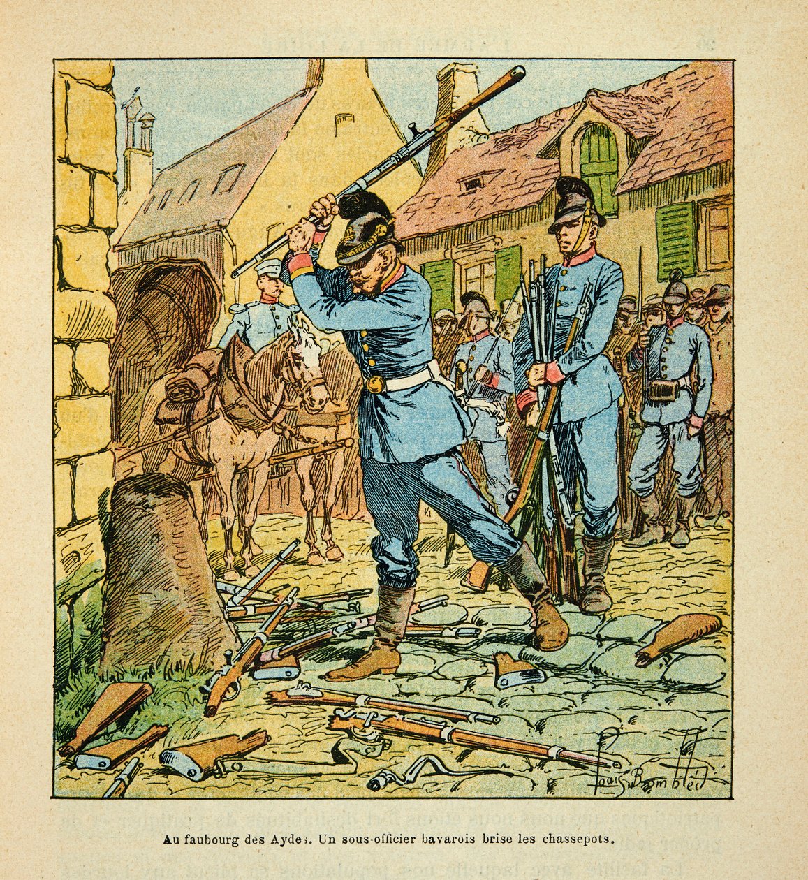 Eugene Sergent tarafından Grenest olarak bilinen Armee de la Loire, Louis Bombled (1862-1927) tarafından resmedildi (Fransız-Alman Savaşı; 1870-1871 kampanyası): Ekim 1870'de Orleans şehrinin ele geçirilmesinden sonra, Bavyeralı bir astsubay avcıları k by Louis Charles Bombled
