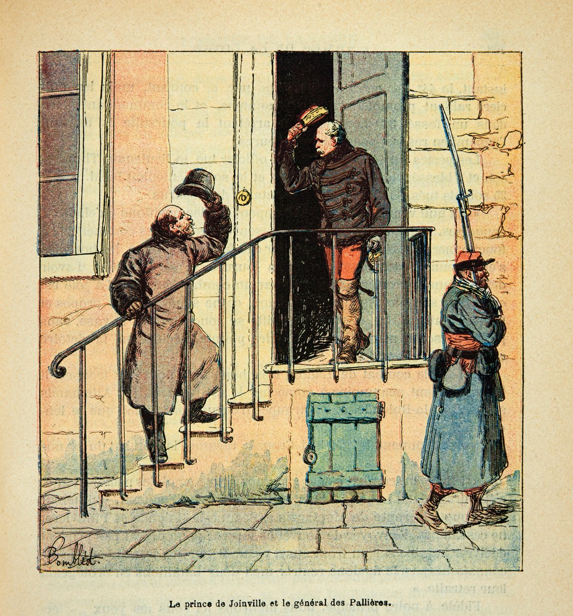 The Armee of the Loire by Eugene Sergent, known as Grenest, illustrated by Louis Bombled (1862-1927) (Franco-German War; campaign of 1870-1871): Meeting between the Prince of Joinville (Francois d