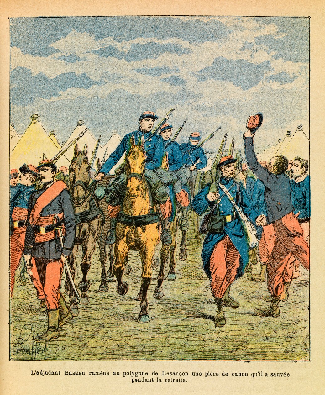 ದಿ ಈಸ್ಟರ್ನ್ ಆರ್ಮಿ ಆಫ್ ಯುಜೀನ್ ಸಾರ್ಜೆಂಟ್, ಡಿಟ್ ಗ್ರೆನೆಸ್ಟ್, ಲೂಯಿಸ್ ಬಾಂಬ್ಡ್ (1862-1927) ರಿಂದ ಚಿತ್ರಿಸಲಾಗಿದೆ (ಫ್ರಾಂಕೊ-ಜರ್ಮನ್ ಯುದ್ಧ; 1870 -1871 ರ ಅಭಿಯಾನ): 32 ನೇ ಮಾರ್ಚ್‌ನ ವಾರಂಟ್ ಅಧಿಕಾರಿ ಬಾಸ್ಟಿಯನ್, ಬೆಸಾನ್‌ಕಾನ್ ಬಹುಭುಜಾಕೃತಿಗೆ ಮರಳಿ ತಂದರು ಅವರು ದುರಿತುರ್ಕ್ ಅನ್ನು ಉಳಿಸಿದ ಫ by Louis Charles Bombled