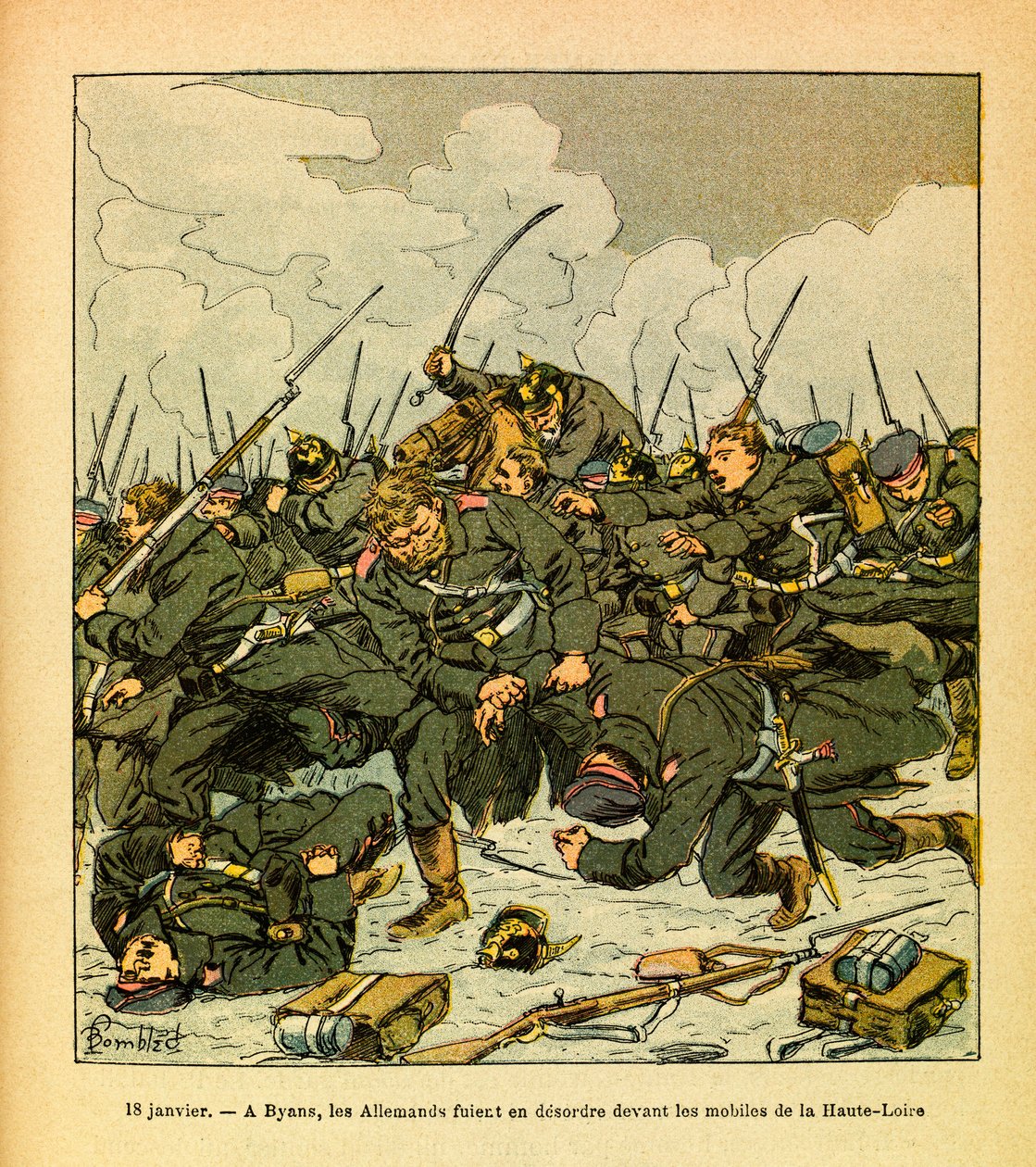 The Eastern Armee of Eugene Sergeant, known as Grenest, illustrated by Louis Bombled (1862-1927) (Franco-German War; campaign of 1870 -1871): On January 18 by Louis Charles Bombled
