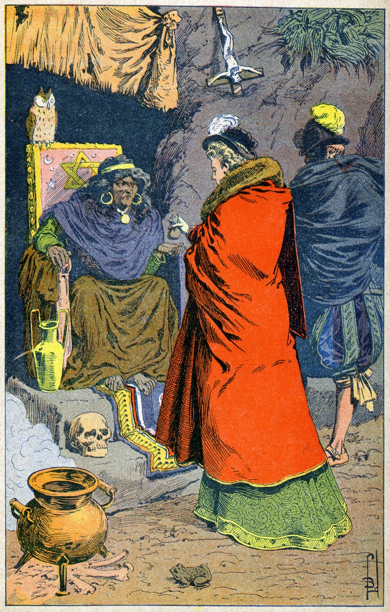 16. yüzyılda cadı satan filtre. by Louis Charles Bombled