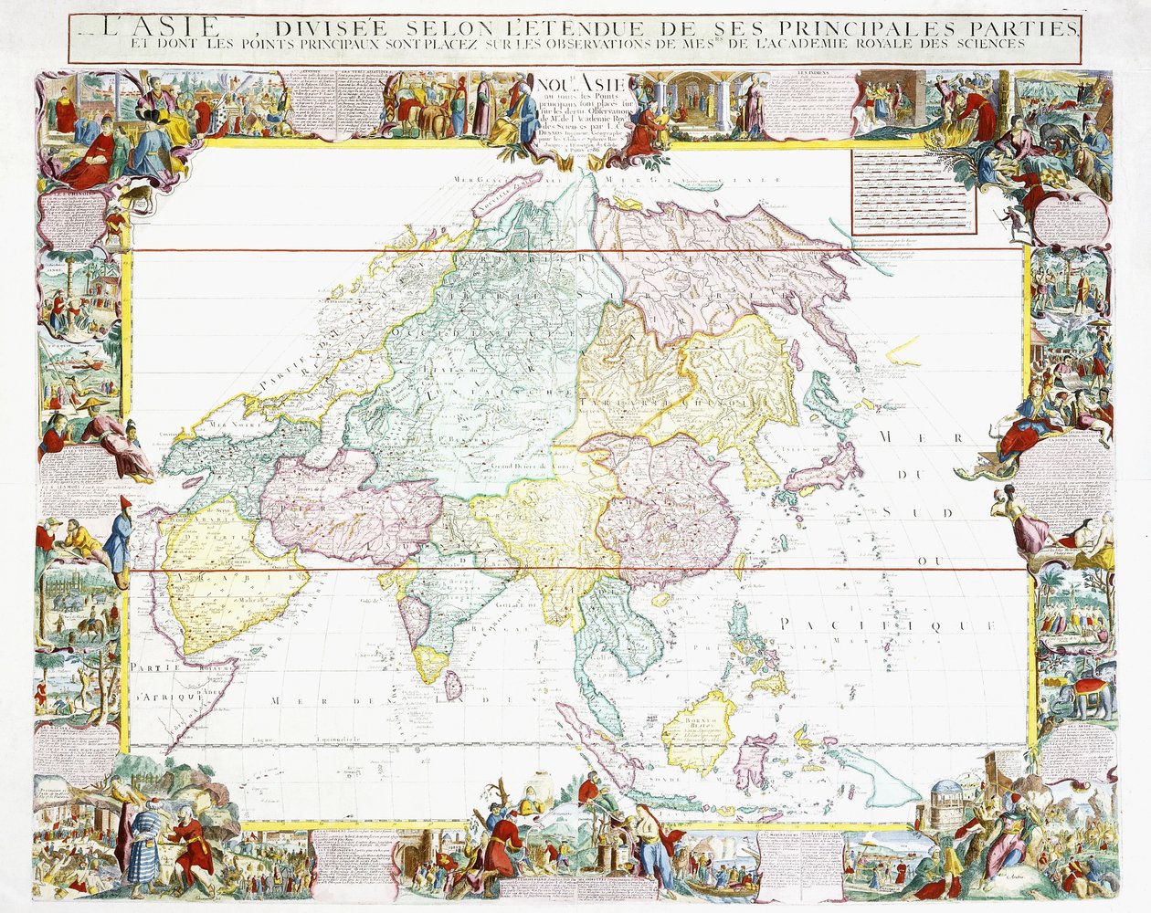 Asya Haritası, 1786 by Louis Charles Desnos