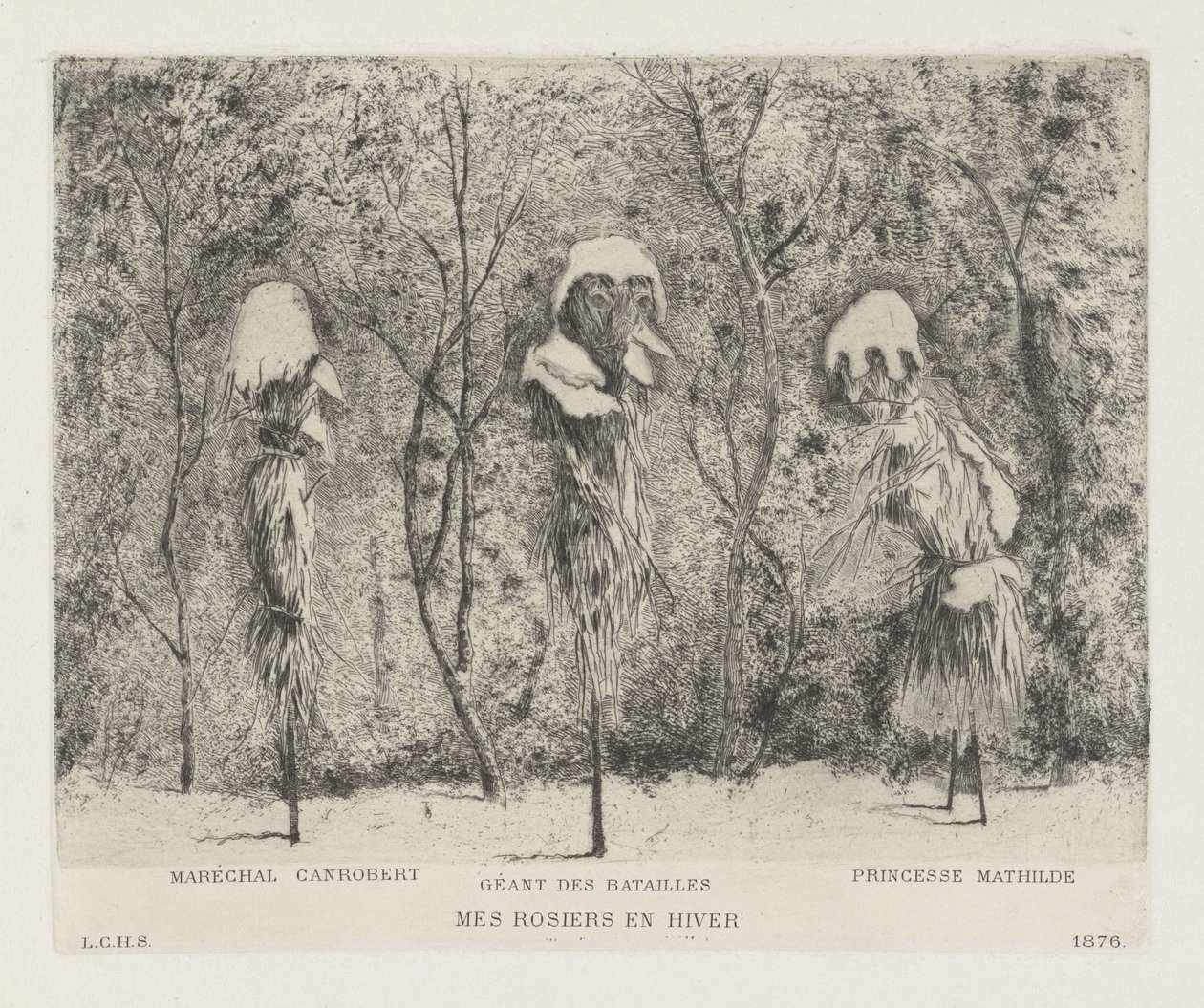 Fransa-Prusya savaşı Mes rosiers en hiver hakkında fantezi kompozisyon (nesnedeki başlık) by Louis Charles Hora Siccama