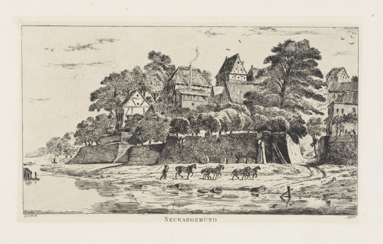 Neckargemünd (Baden-Württemberg) manzarası Neckargemünd (nesne üzerindeki başlık) by Louis Charles Hora Siccama