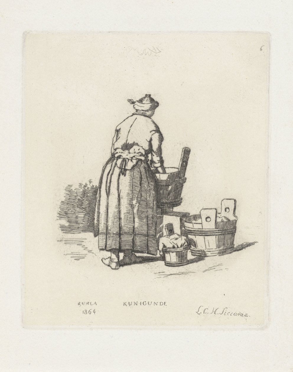 çamaşırcı Kunigunde (nesne üzerindeki başlık) by Louis Charles Hora Siccama