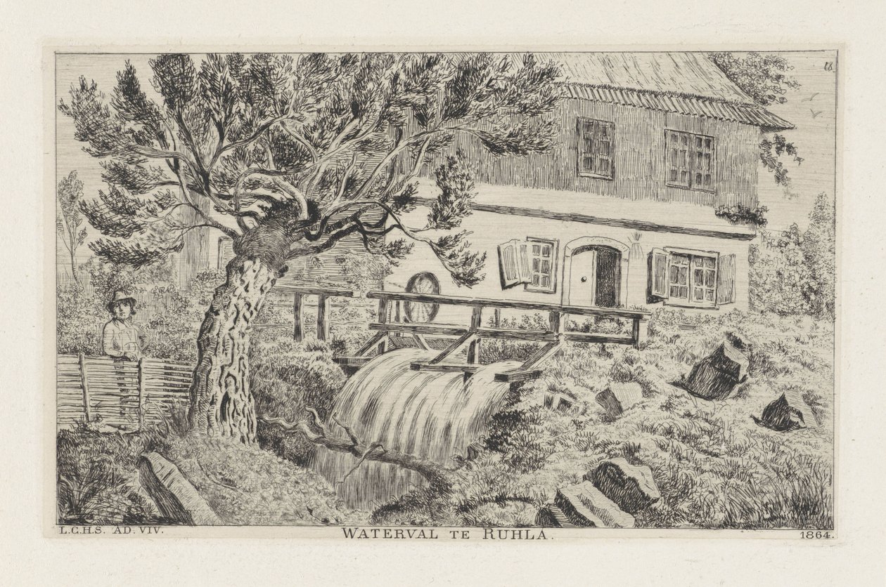 Waterval te Ruhla by Louis Charles Hora Siccama