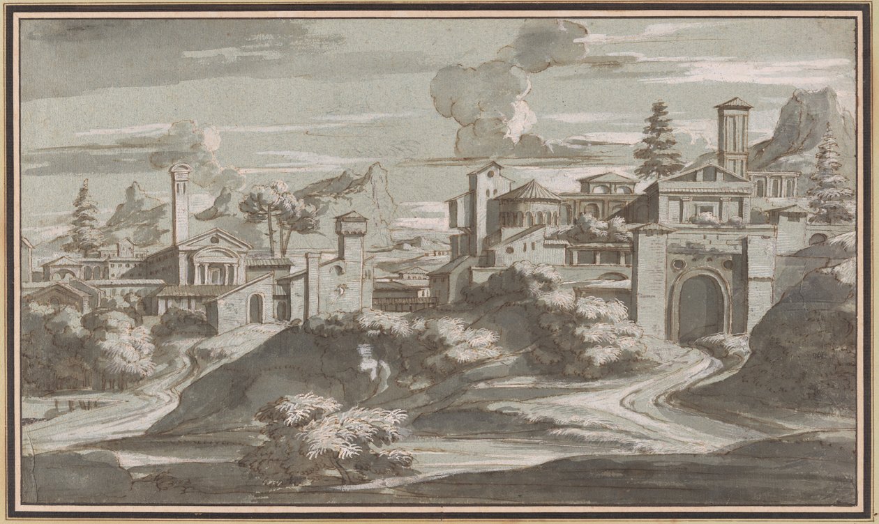 Hayali Klasik Manzara by Louis Cheron