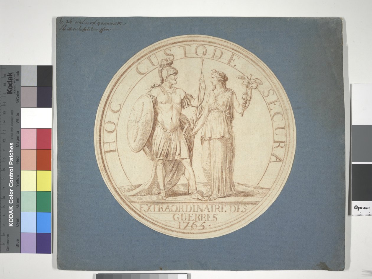 Medal design, War and Peace: HOC CUSTODE SECURA by Louis Claude (attr. to) Vassé