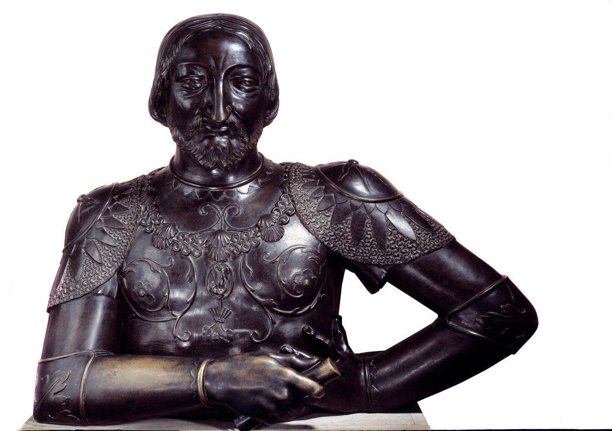 Fransa Kralı I. François'in bronz büstü. Louis Claude Antoine Vasse (1716-1772) 1756 Paris'in heykeli. Louvre müzesi by Louis Claude Vassé