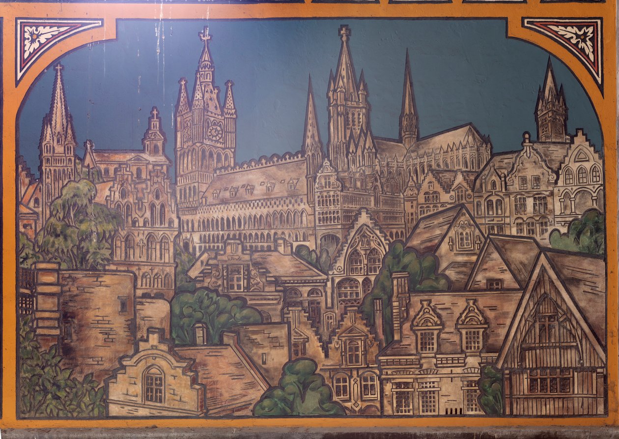 Tren istasyonu binası (Sint-Pietersstation). İç mekan. 1912. Giriş holü. by Louis Cloquet