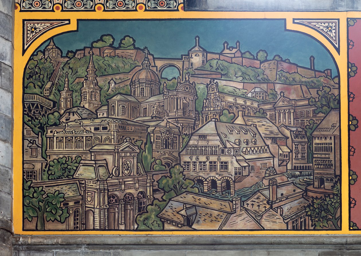Tren istasyonu binası (Sint-Pietersstation). İç mekan. 1912. Giriş holü. by Louis Cloquet