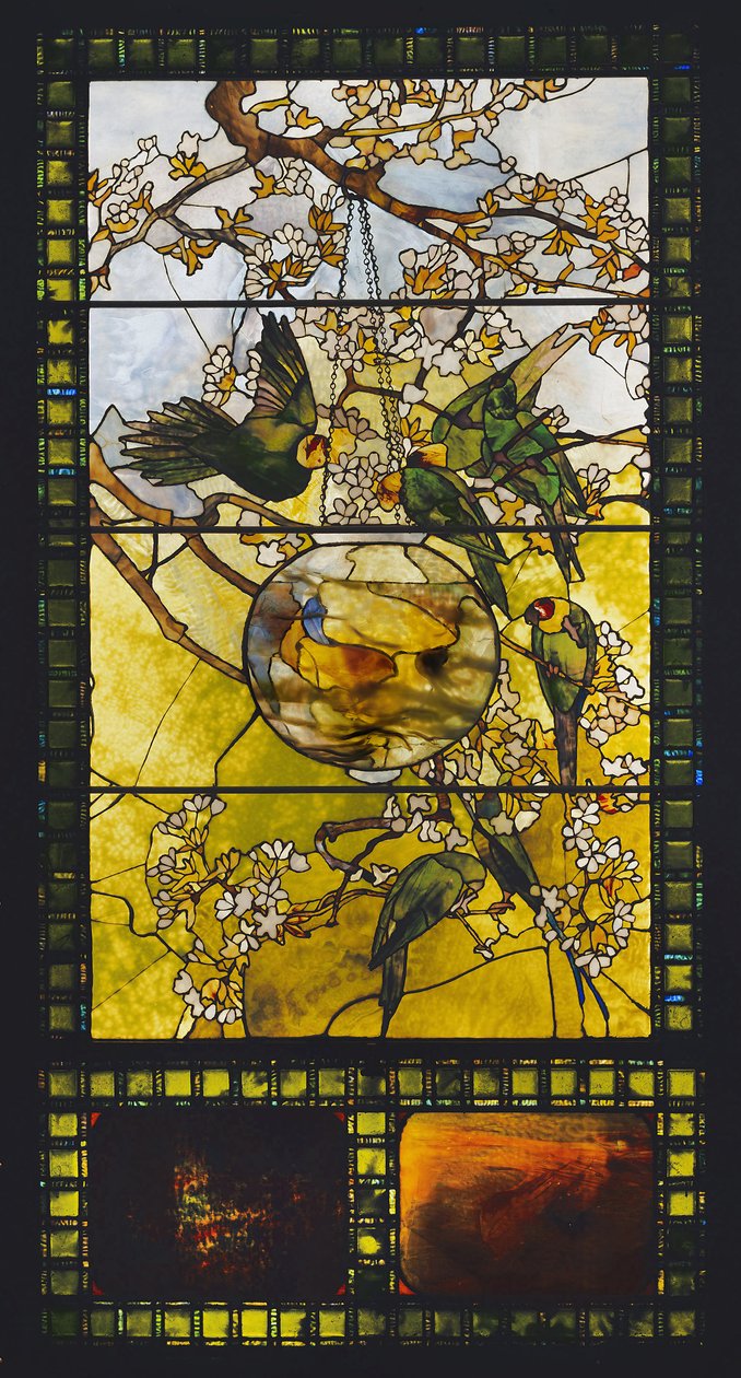 Muhabbet Kuşları ve Altın Balık Kasesi, 1893 dolayları by Louis Comfort Tiffany