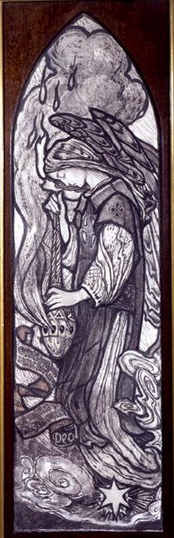 Bir Melek (kahverengi tebeşir ile kömür) by Louis Davis