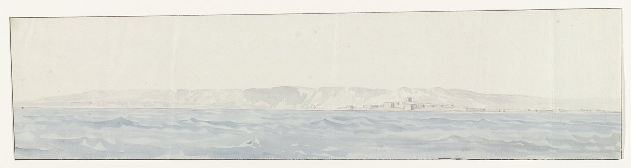 Gezicht op Crotone en de kust Crotone ve Sahil Görünümü (nesne üzerindeki başlık) İtalya, Sicilya ve Malta'da Seyahatler - 1778 (dizi başlığı) by Louis Ducros