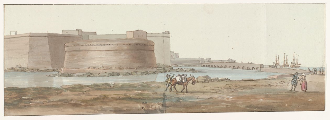 Gezicht op Gelibolu Gelibolu Girişinin Görünümü (nesne üzerinde başlık) İtalya, Sicilya ve Malta'da Seyahatler - 1778 (dizi başlığı) by Louis Ducros