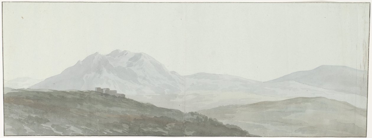 Apennines Vue de quelques Cimes de l'Apennin'in dağ zirvelerinin görünümü (nesne üzerindeki başlık) Voyage en Italie, en Sicile et à Malte - 1778 (seri başlığı) by Louis Ducros
