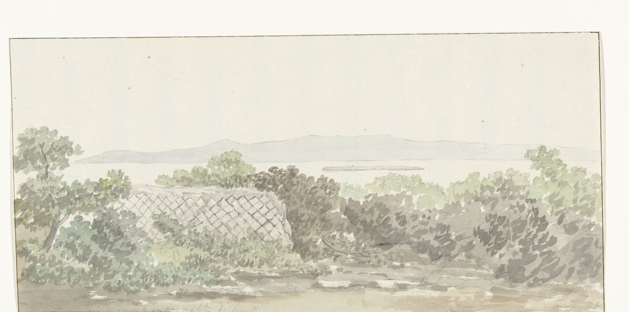Brindisi'de Gezicht op de ruïne van het tiyatrosu Taranto Tiyatrosu'nun kalıntılarının görünümü (nesne üzerine başlık) İtalya, Sicilya ve Malta'da Geziler - 1778 (dizi adı) by Louis Ducros