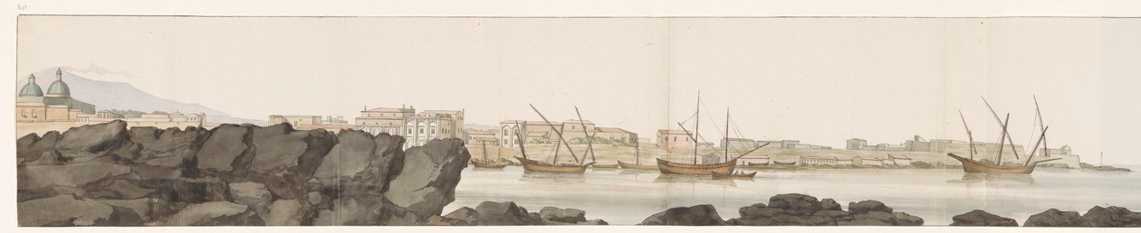 Catania Vue du Port de Catane limanının görünümü (nesne üzerindeki başlık) Voyage en Italie, en Sicile et à Malte - 1778 (seri başlığı) by Louis Ducros