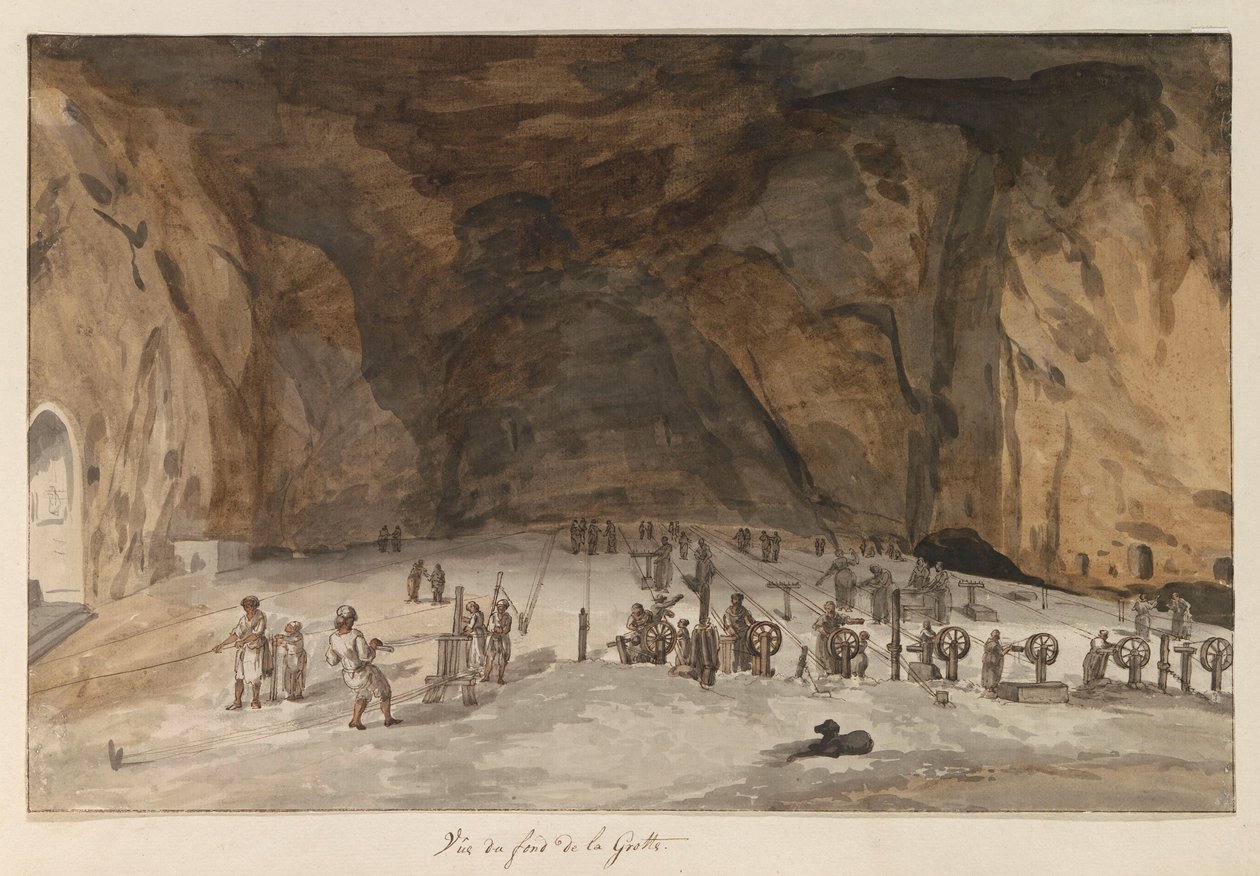 Grot Santa Maria Capella'nın İçi Mağaranın Altından Görünüm (nesne üzerindeki başlık) İtalya, Sicilya ve Malta'da Seyahatler - 1778 (dizi başlığı) by Louis Ducros