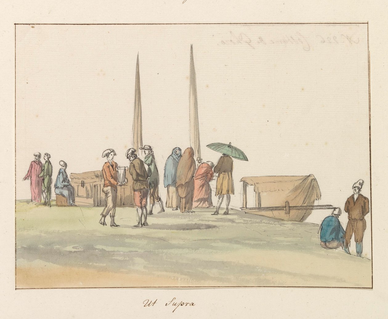 Gozo adasının geleneksel kostümleri Costume de Ghozo (nesne üzerindeki başlık) Voyage en Italy ve Sicile et à Malte - 1778 (seri başlığı) by Louis Ducros