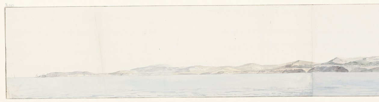 Panorama, Agrigento en de kust ile tanıştı Girgenti Kasabası ve Sahilin Uzak Görünümü (nesne üzerindeki başlık) İtalya, Sicilya ve Malta'da Seyahatler - 1778 (dizi başlığı) by Louis Ducros