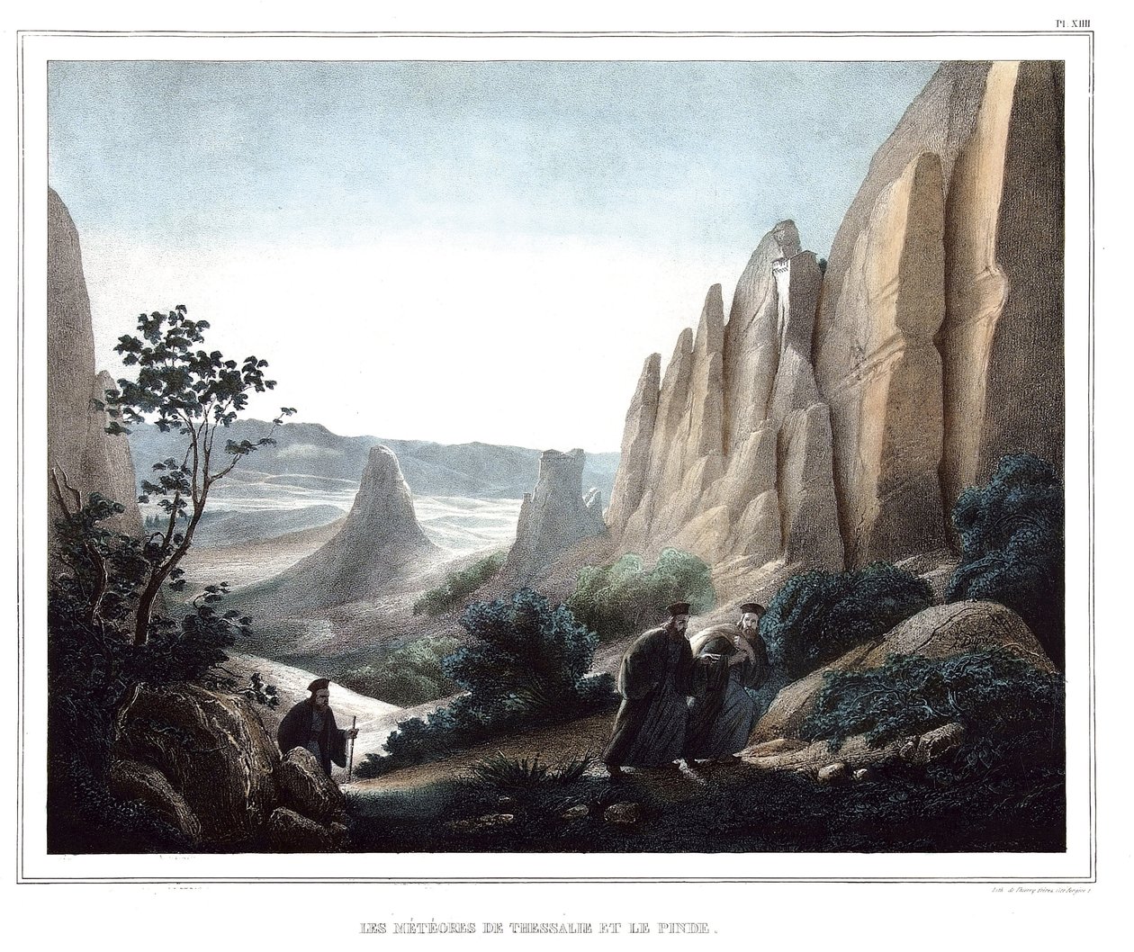 Les meteores de Thessalie et le Pinde (uçurumların ve kayaların manzarası). “” Atina ve Konstantinopolis