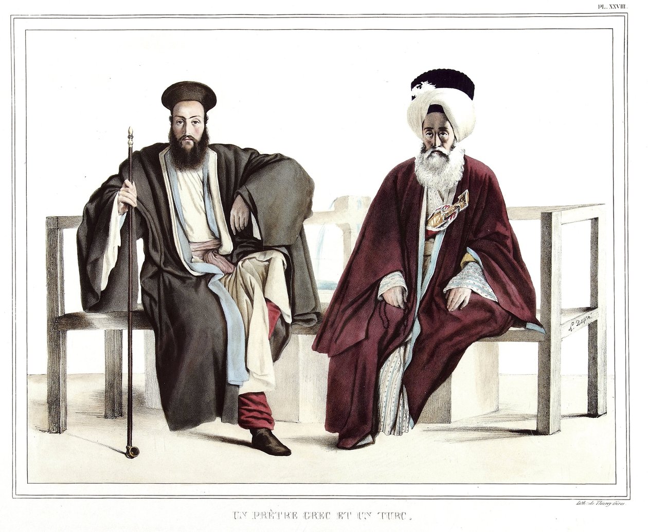 Bir Yunan rahip ve bir Türk. “” Atina ve Konstantinopolis
