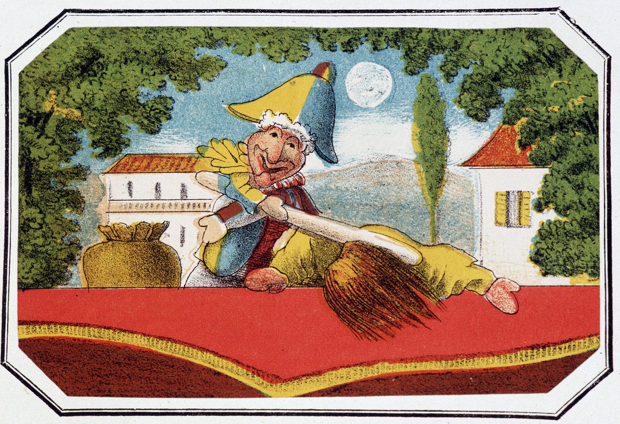Les deux amis - Litografi, Theatre des marionnettes du jardin des Tuileries