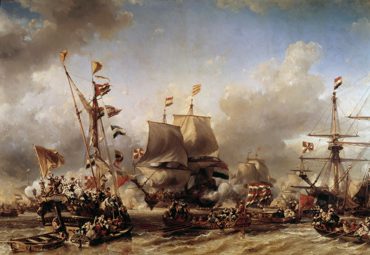 Anglo-Hollanda Savaşı: “” Hollandalı Amiral Michel Adrien Ruyter (1607-1676) ve William de Witt