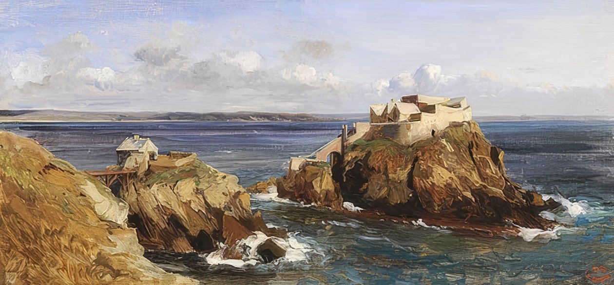 Bertheaume kalesinin görünümü by Eugene Isabey