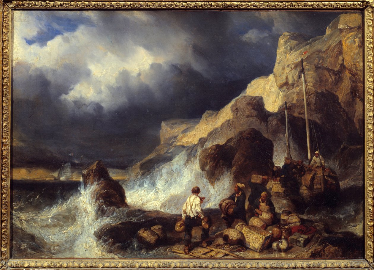Mal taşıyan kaçakçılar. Louis Gabriel Eugene Isabey