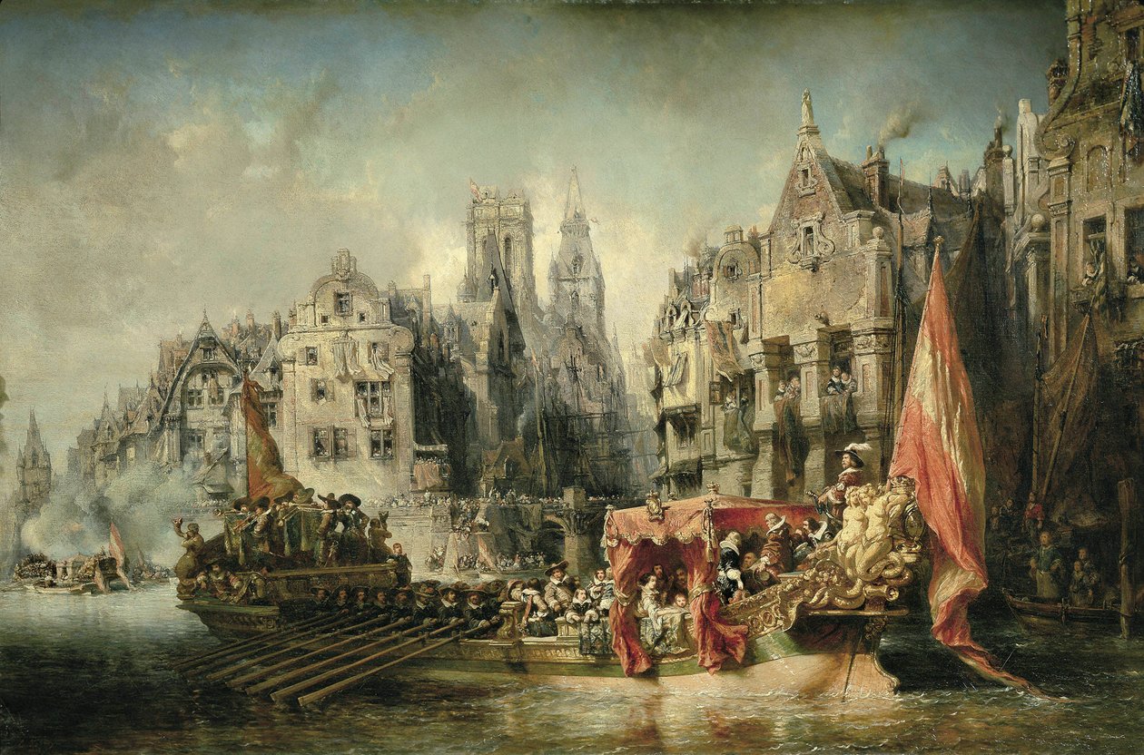 V. Charles (V) döneminde Hollanda valisi ve Alba Dükü Ferdinand Alvare de Tolede'nin (Fernando Alvarez de Toledo) gelişi, 1567'de Rotterdam'a geldi. Eugene Isabey (1803-1886). 1844. Paris. Orsay Müzesi by Louis Eugene Gabriel Isabey