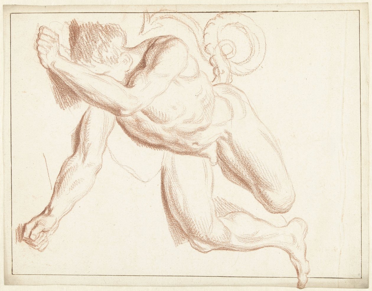 Yanında yatan çıplak bir erkek çalışması by Louis Fabritius Dubourg