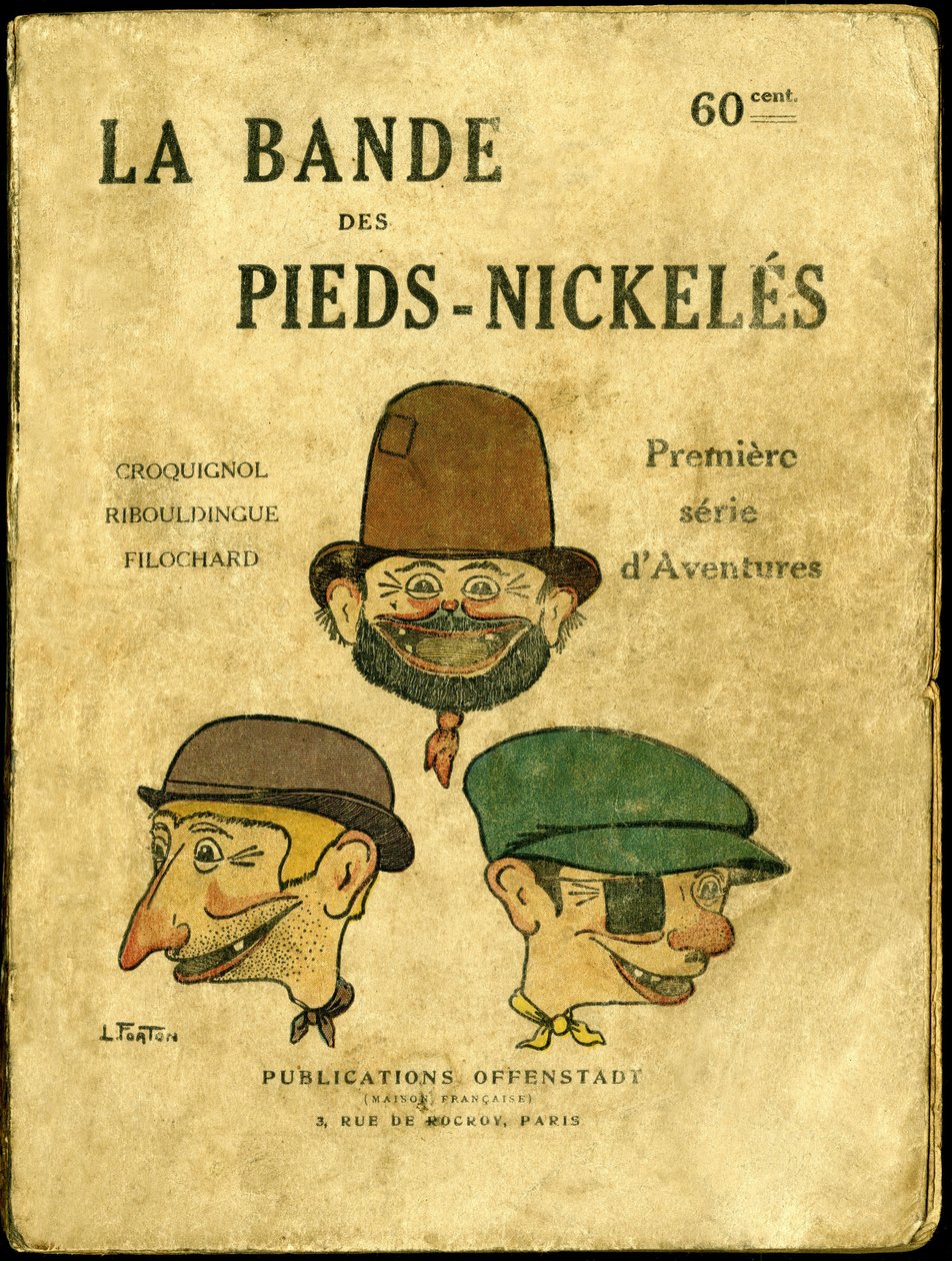 Louis Forton (1879-1934) tarafından çizim, “la bande des pieds nikeles, premiere serie d’aventure ”” için kapak illüstrasyonu, Offenstadt yayını by Louis Forton